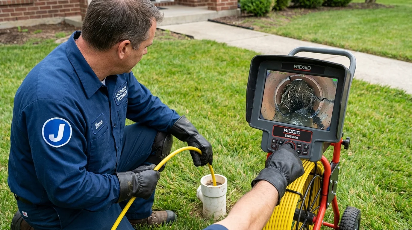 Sewer camera inspection being performed by Johns Plumbing LLC in Broxton
